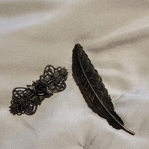 Antique Style Bronze Hair Clips